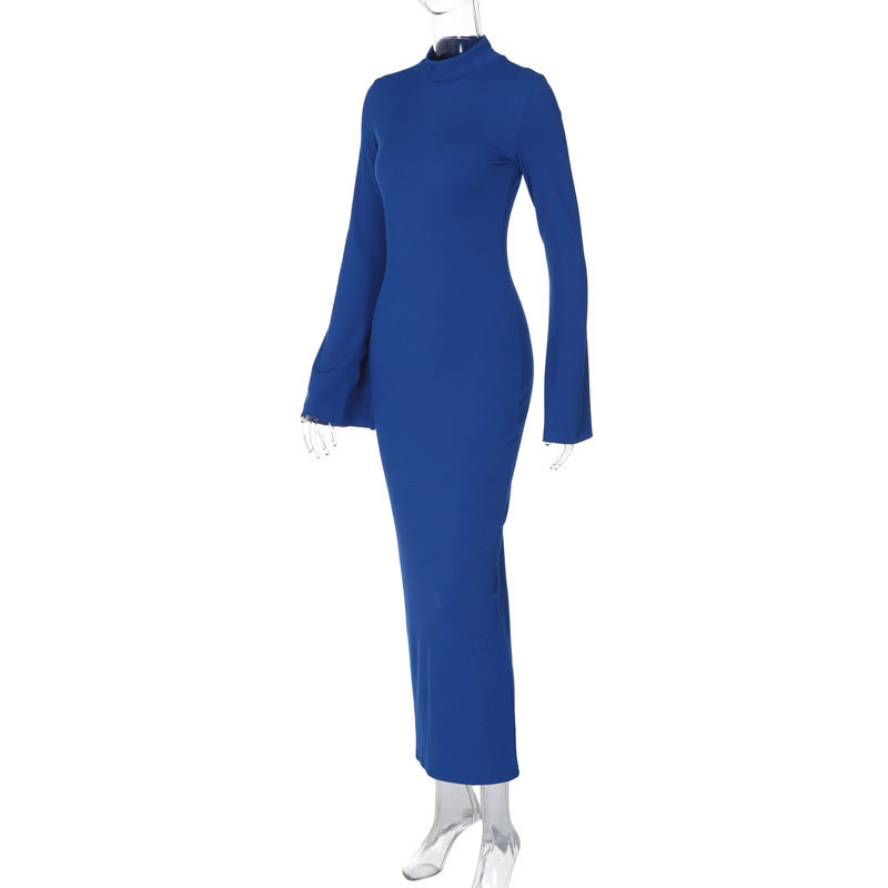 Jamie Turtleneck Long Sleeve Bodycon Maxi Dress