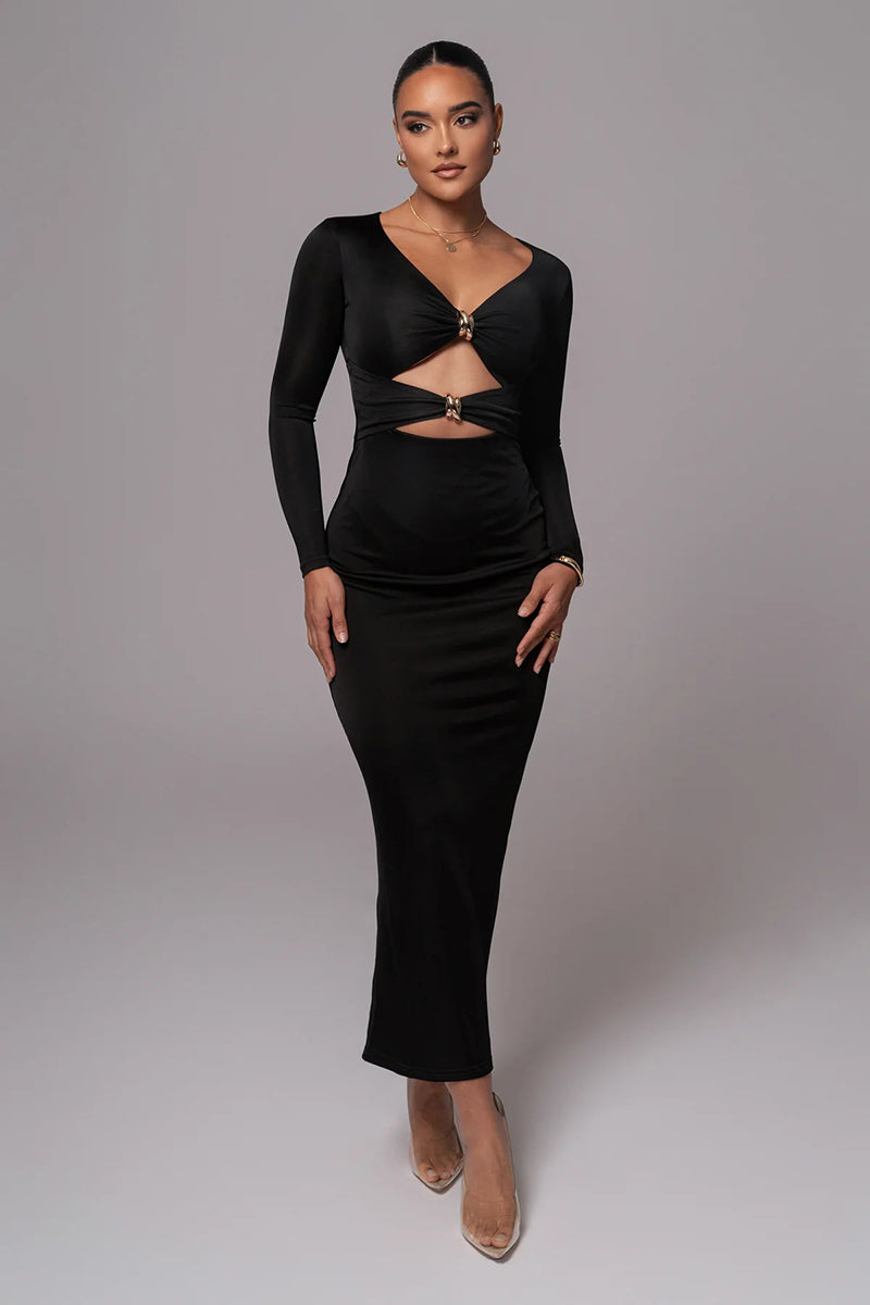 Alexandra Hollow Out Long Sleeve Sexy Maxi Dress