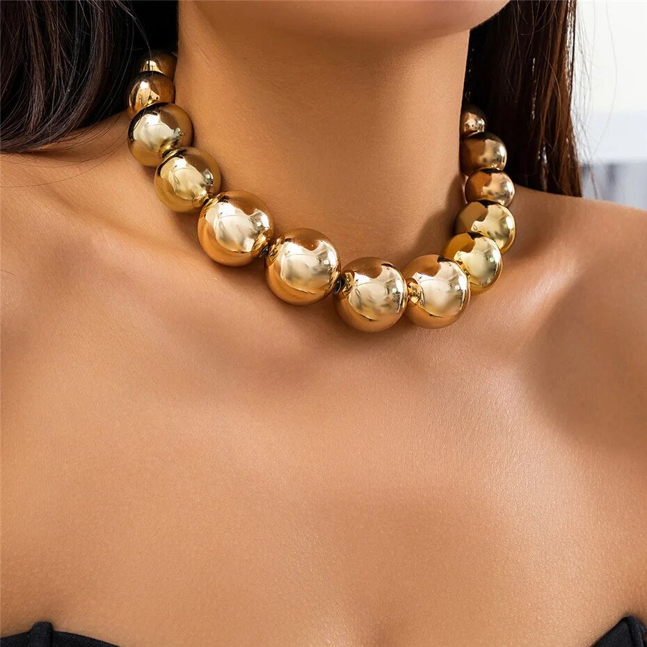 Sue Big Ball Bead Chain Necklace