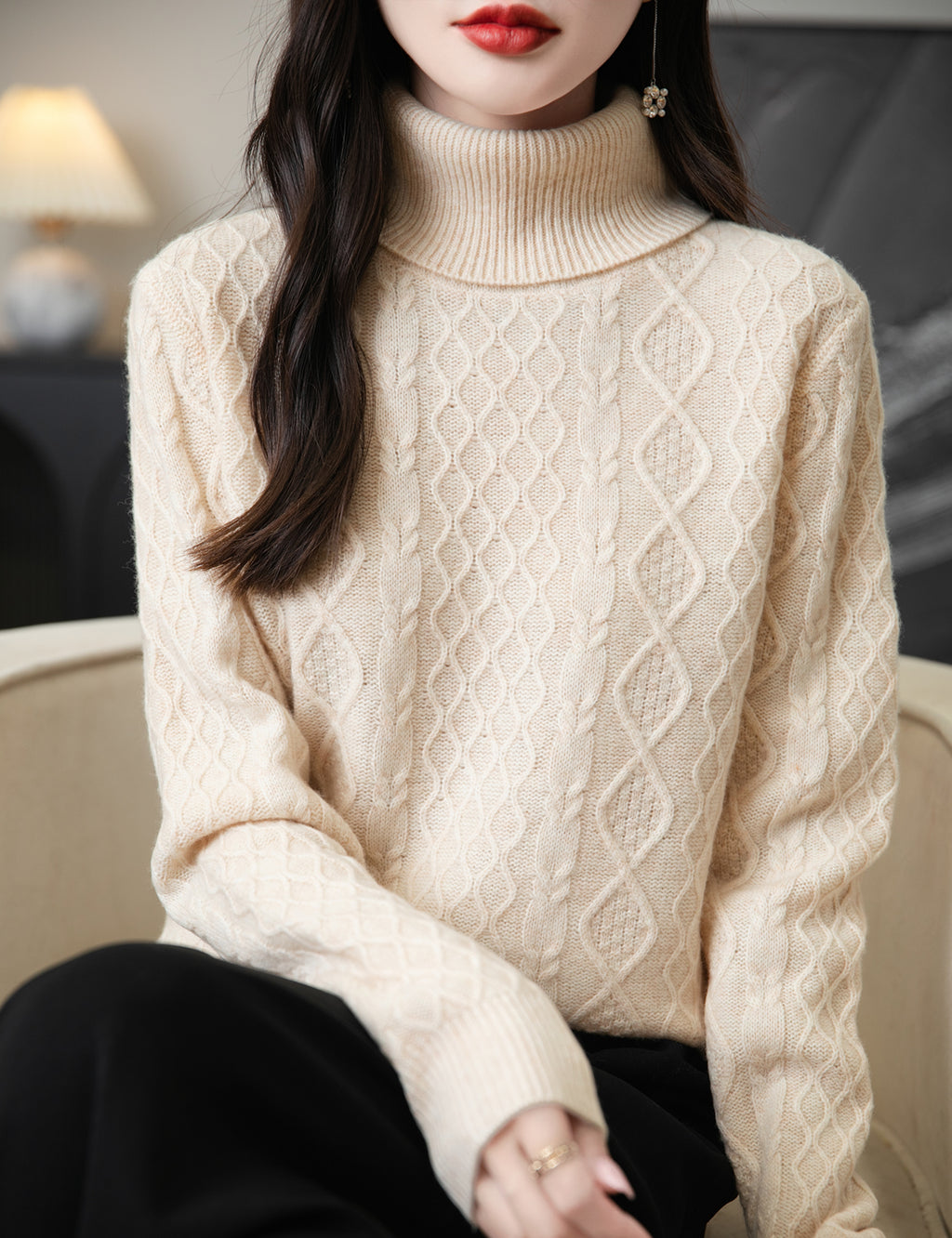 Pat Woman Wool Turtleneck Sweater