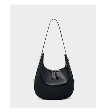 Monica Leather Large Crescent Shoulder Bag