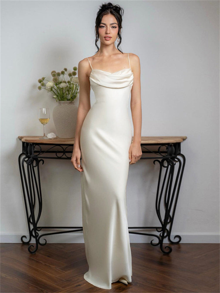 Diana Spaghetti Satin Long Dress