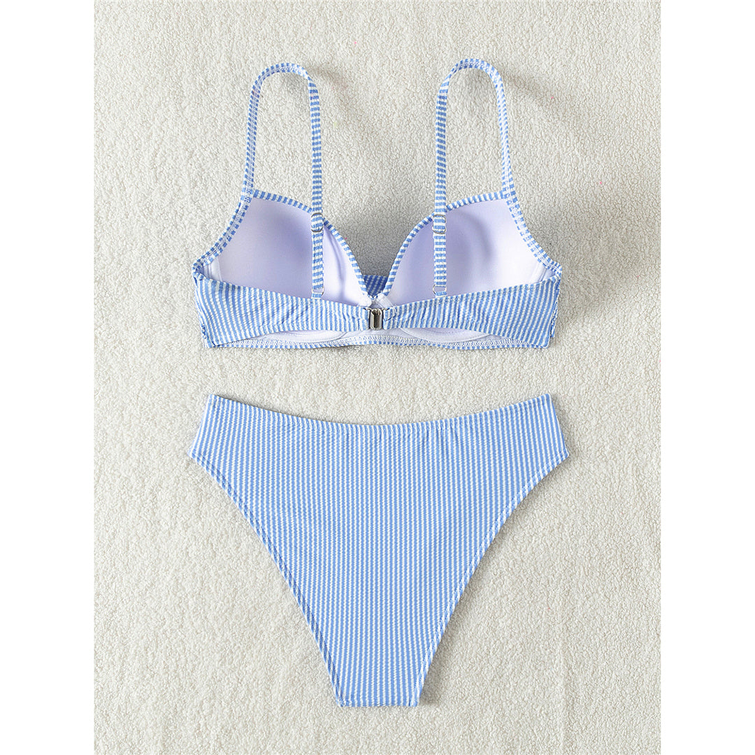 Pamela Striped With Bra Cup Brazilian Bikini