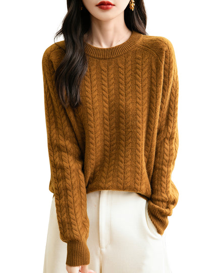 Sharon Woman Crew Neck Vintage Warm Sweater