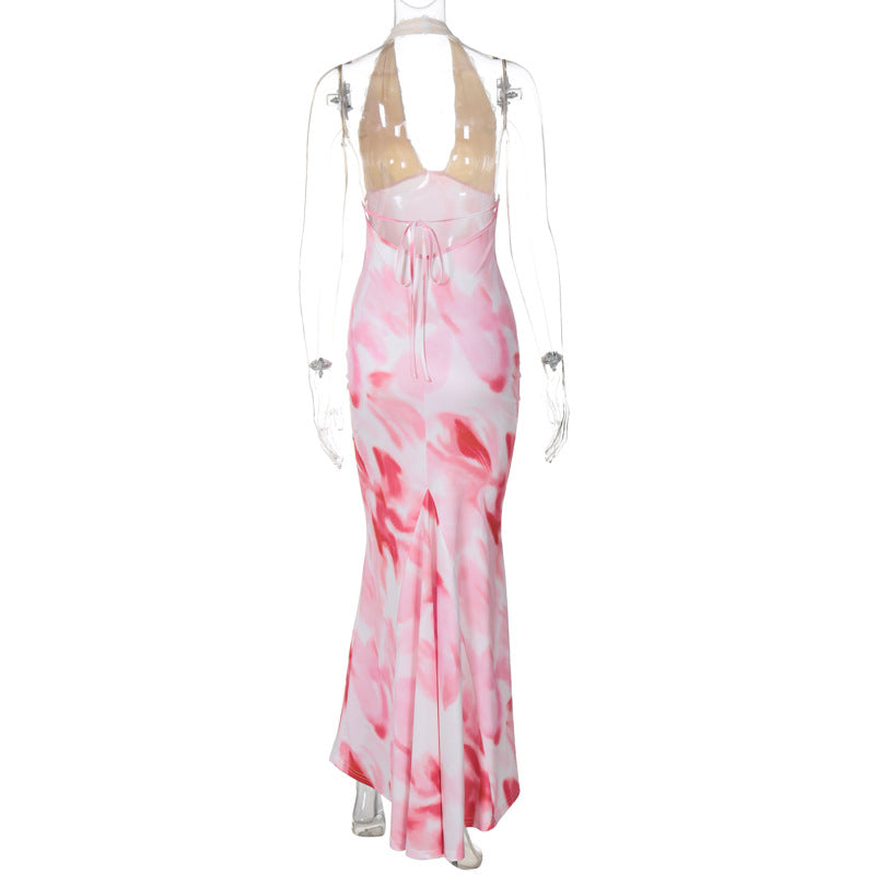 Sara Lace Halter Bodycon Maxi Dress