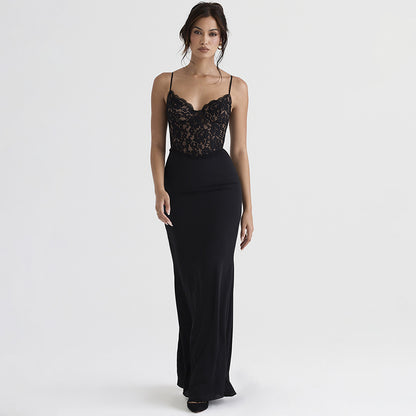 Fiona Lace Spaghetti Strap Bodycon Sexy Maxi Dress