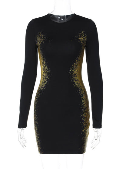 Emma Gold Print Mini Dress