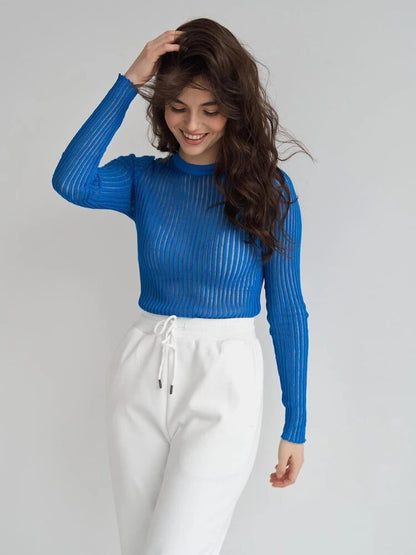 Sarah Striped See Through Women T-Shirts