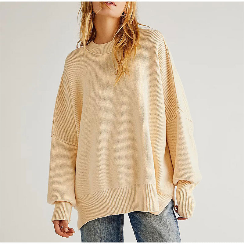 Pat Oversized Slit Knit Women Sweater