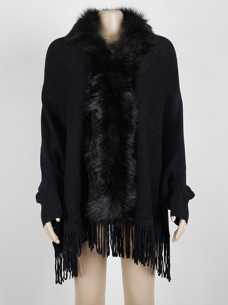 Debbie Fur Collar Bohemian Oversized Women Cardigan
