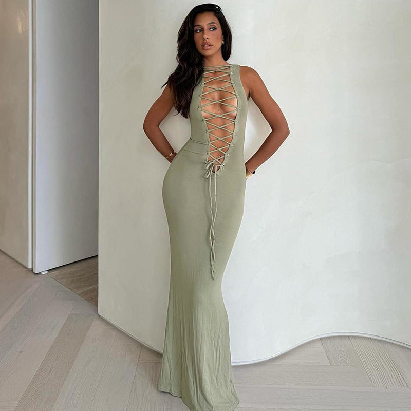 Penelope Bandage Hollow Out Fashion Long Dress