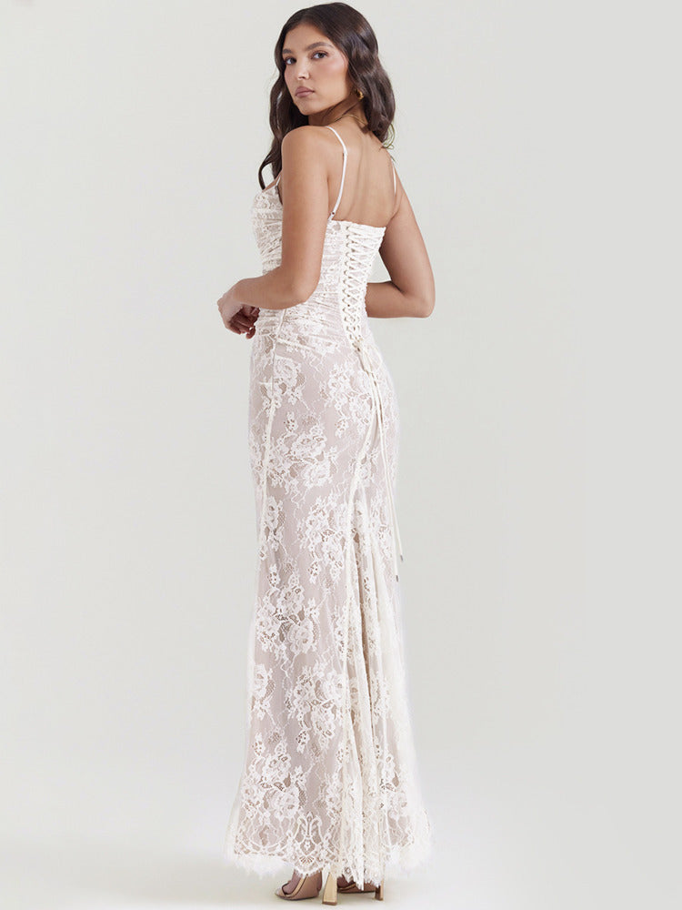 Maria Lace Print Maxi Dress