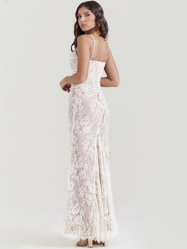 Maria Lace Print Maxi Dress