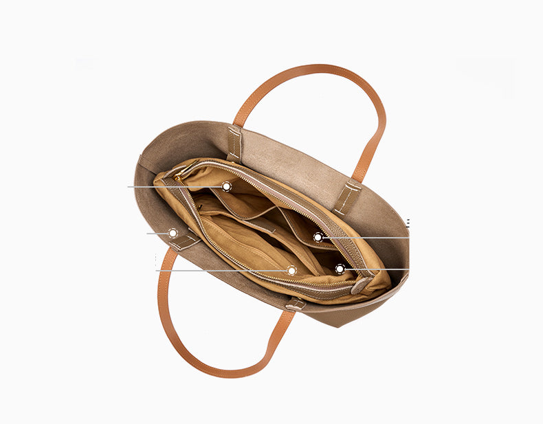 Grace Woman Leather Large Shopper Tote Bag