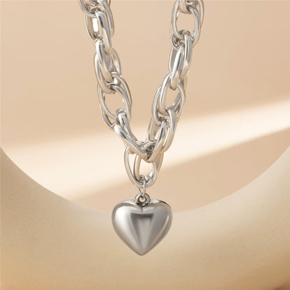 Tanya Punk Big Heart Pendant Necklace