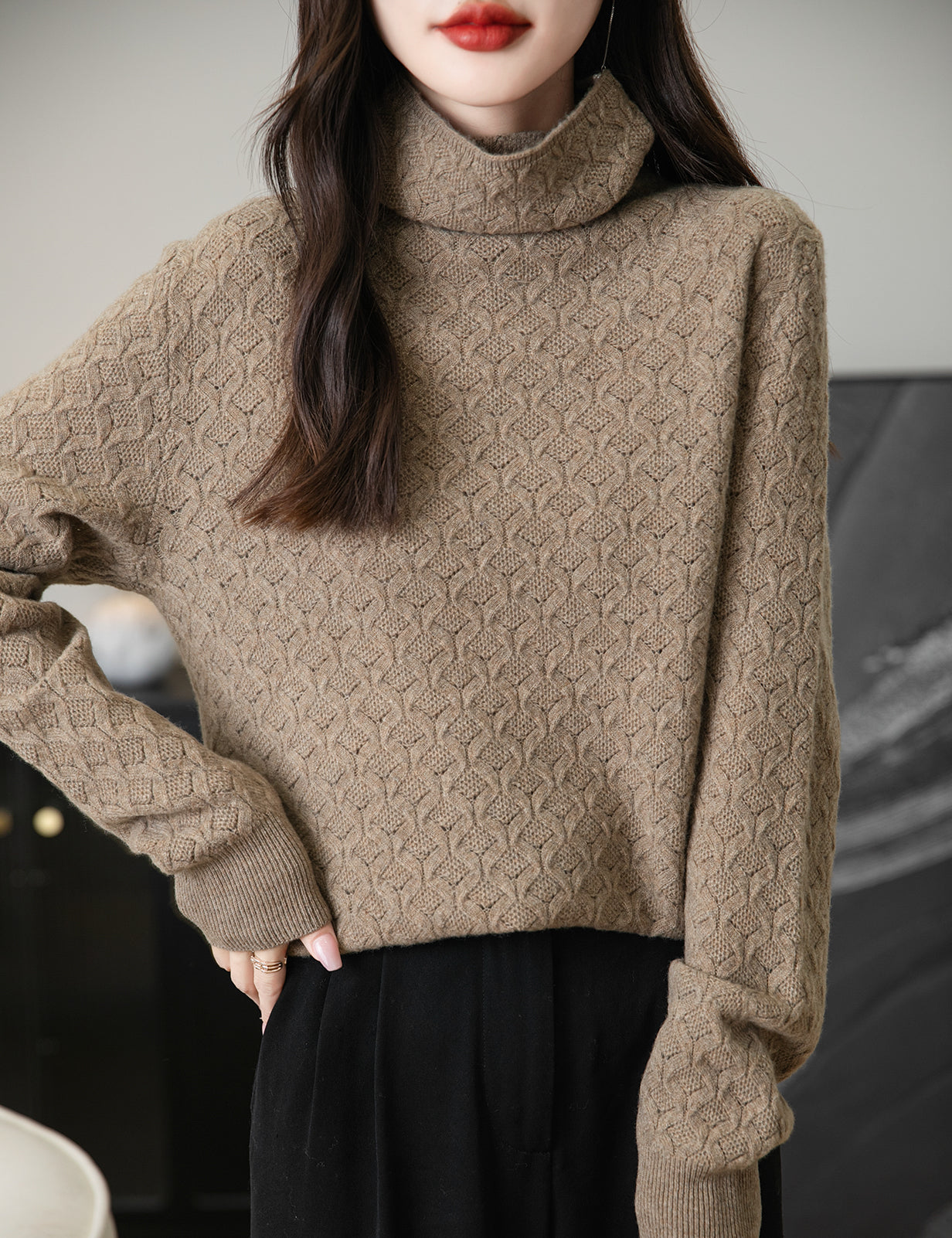 Phyllis Turtleneck Woman Knit Sweater