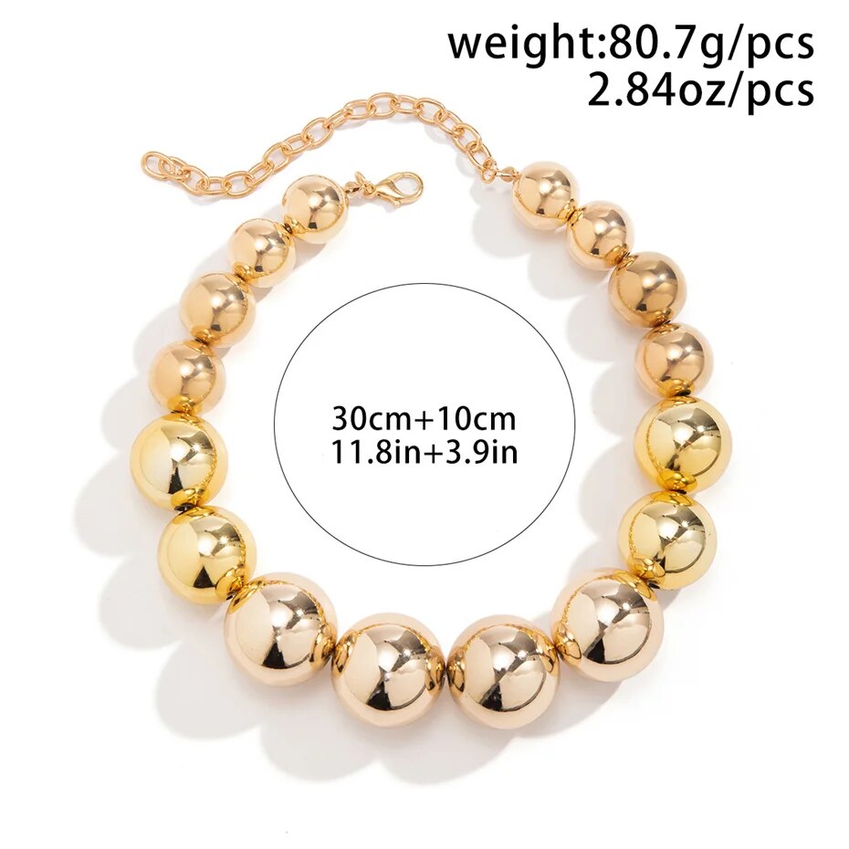 Sue Big Ball Bead Chain Necklace