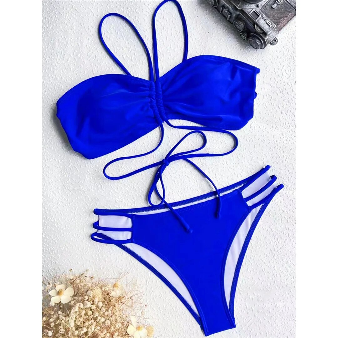 Jenny Sexy Strappy High Leg Cut Bikini