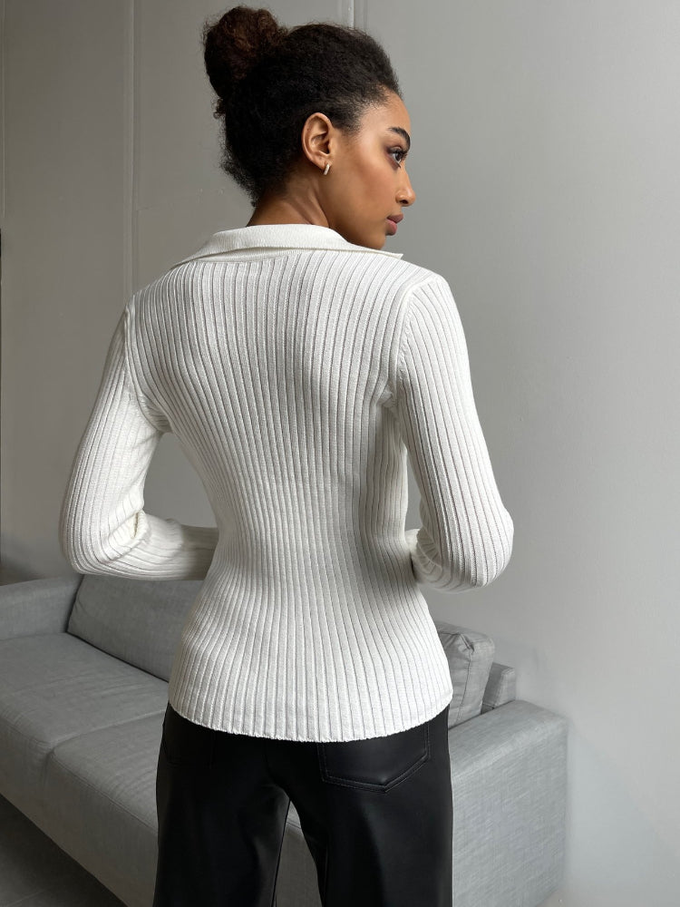 Jamie Polo Collar Slim Women Sweater