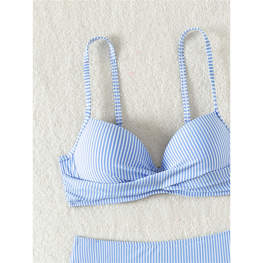 Pamela Striped With Bra Cup Brazilian Bikini