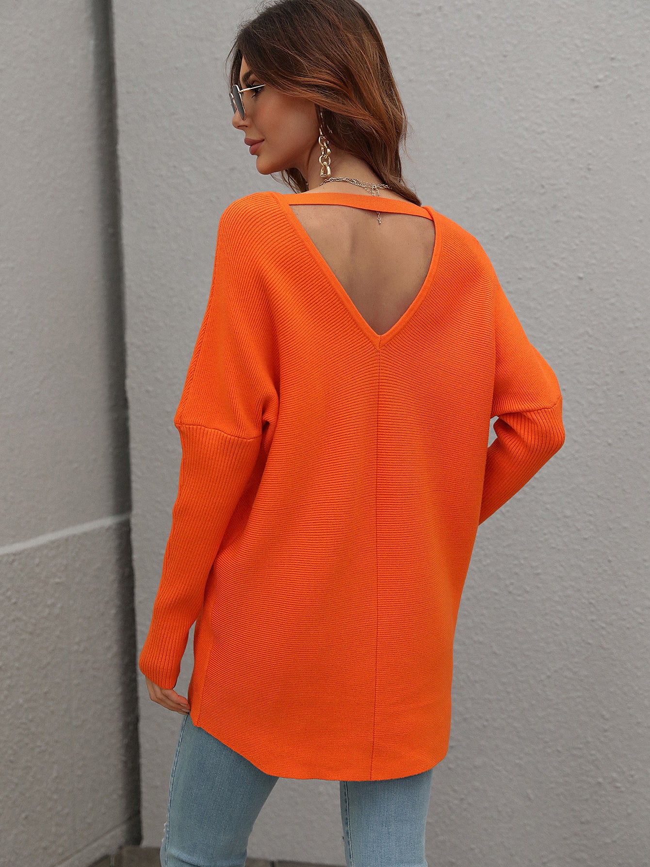 Joanna V-Neck Solid Color Women Sweater