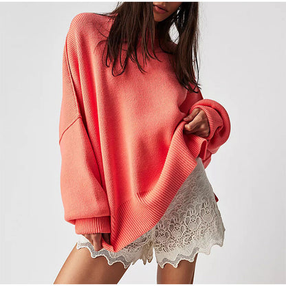 Pat Oversized Slit Knit Women Sweater