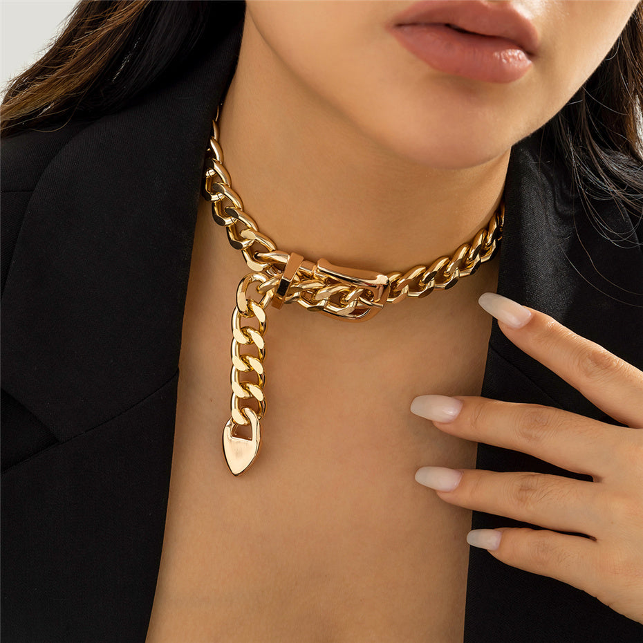 Candice Metal Belt Choker Necklace