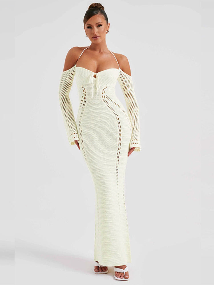 Carly Hollow Out Backless Knitted Sexy Maxi Dress