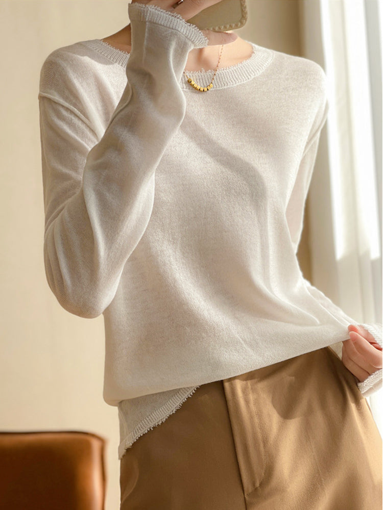 Sophie  Thin Knitted Bottom Cashmere Sweater