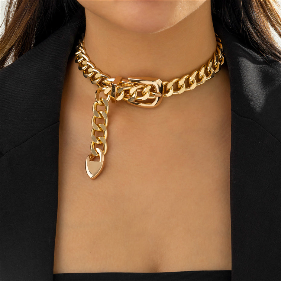 Candice Metal Belt Choker Necklace