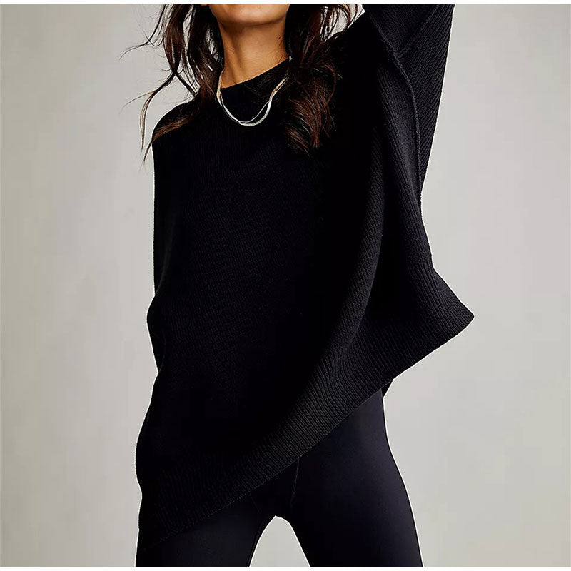 Pat Oversized Slit Knit Women Sweater