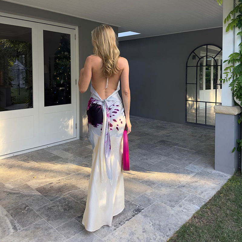 Michele Print Sexy Long Dress
