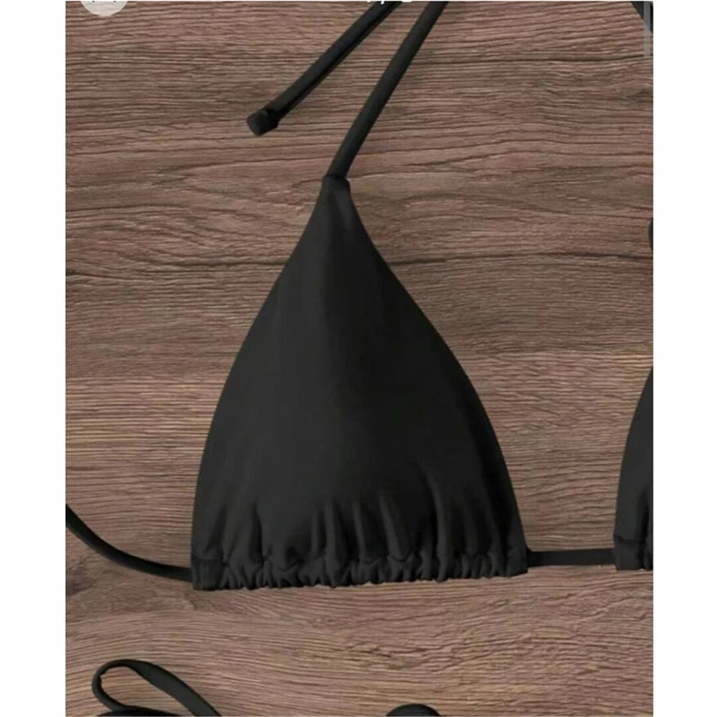 Janet Sexy 3D Flowers Halter Strappy Bikini