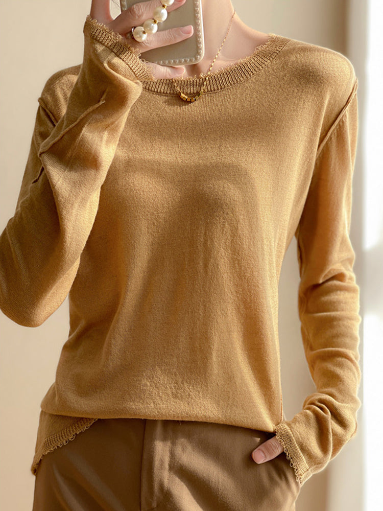 Sophie  Thin Knitted Bottom Cashmere Sweater