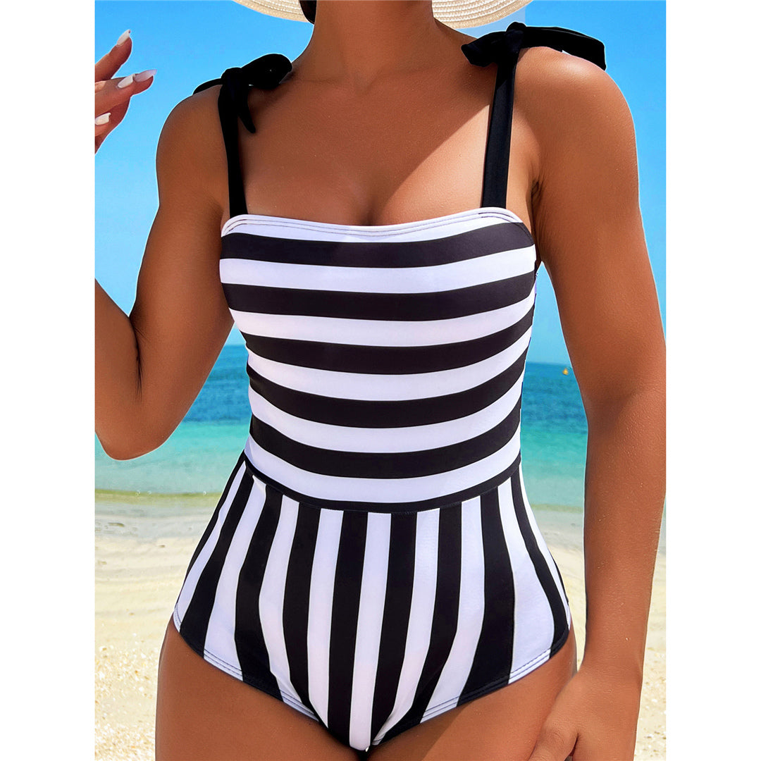 Ethel Striped Strappy One Piece Swimsuit