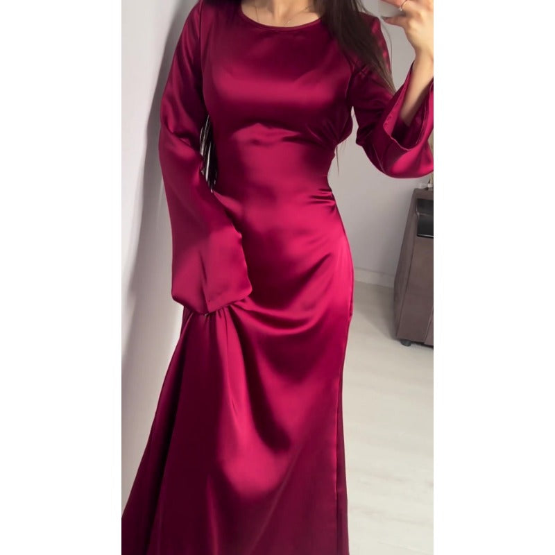 Carly Satin High Waist Women Maxi Dress