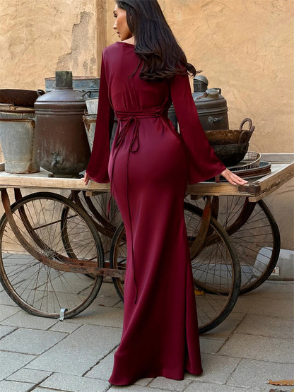 Susan Satin Bandage Maxi Dress