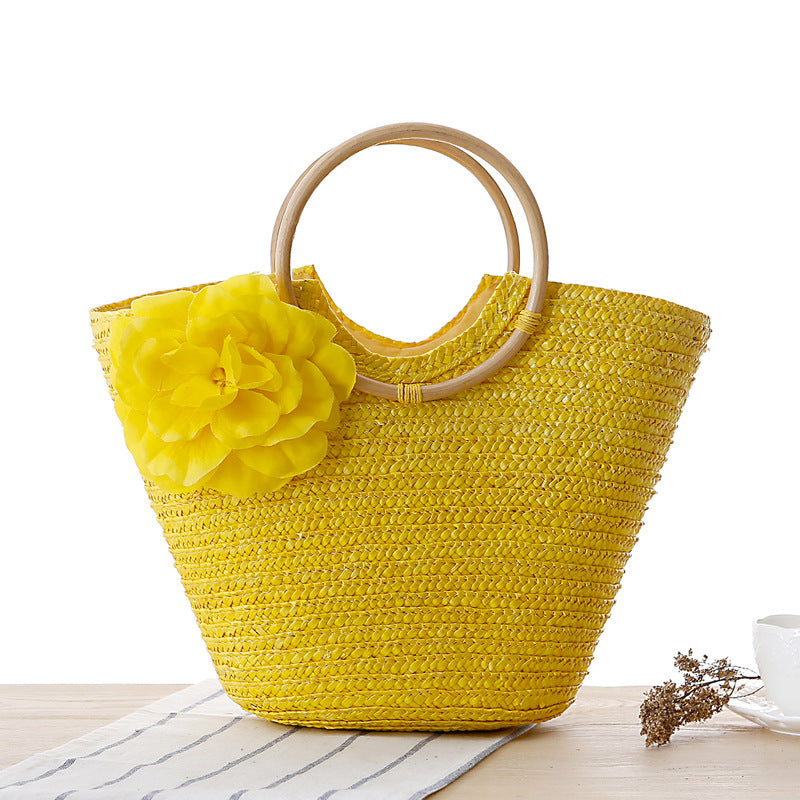 Holly Woman Bohemian Knitting Straw Bag