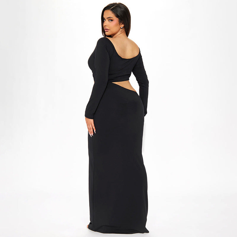 Teresa Hollow Out Long Sleeve Sexy Maxi Dress