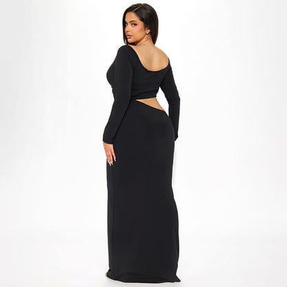 Teresa Hollow Out Long Sleeve Sexy Maxi Dress