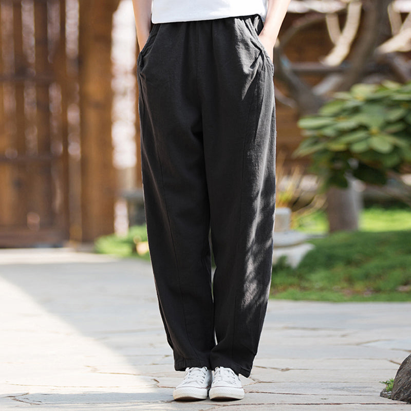 Yvonne Cotton Linen Women High Waist Pants