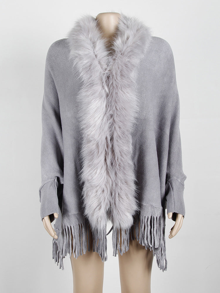 Debbie Fur Collar Bohemian Oversized Women Cardigan