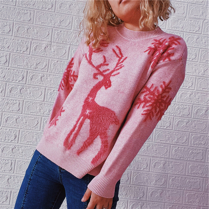 Melanie Christmas O-neck Knitted Women Sweater