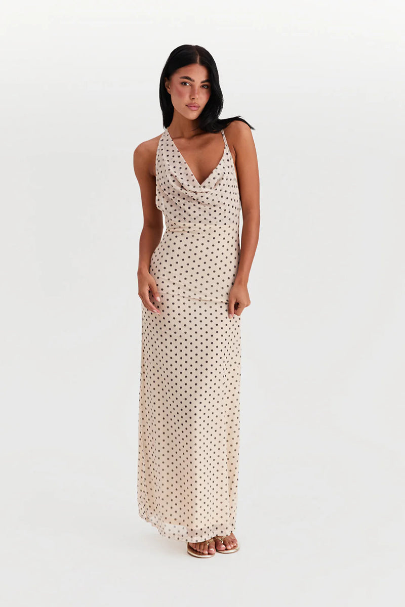 Yvonne Spaghetti Strap Polka Dot Dress