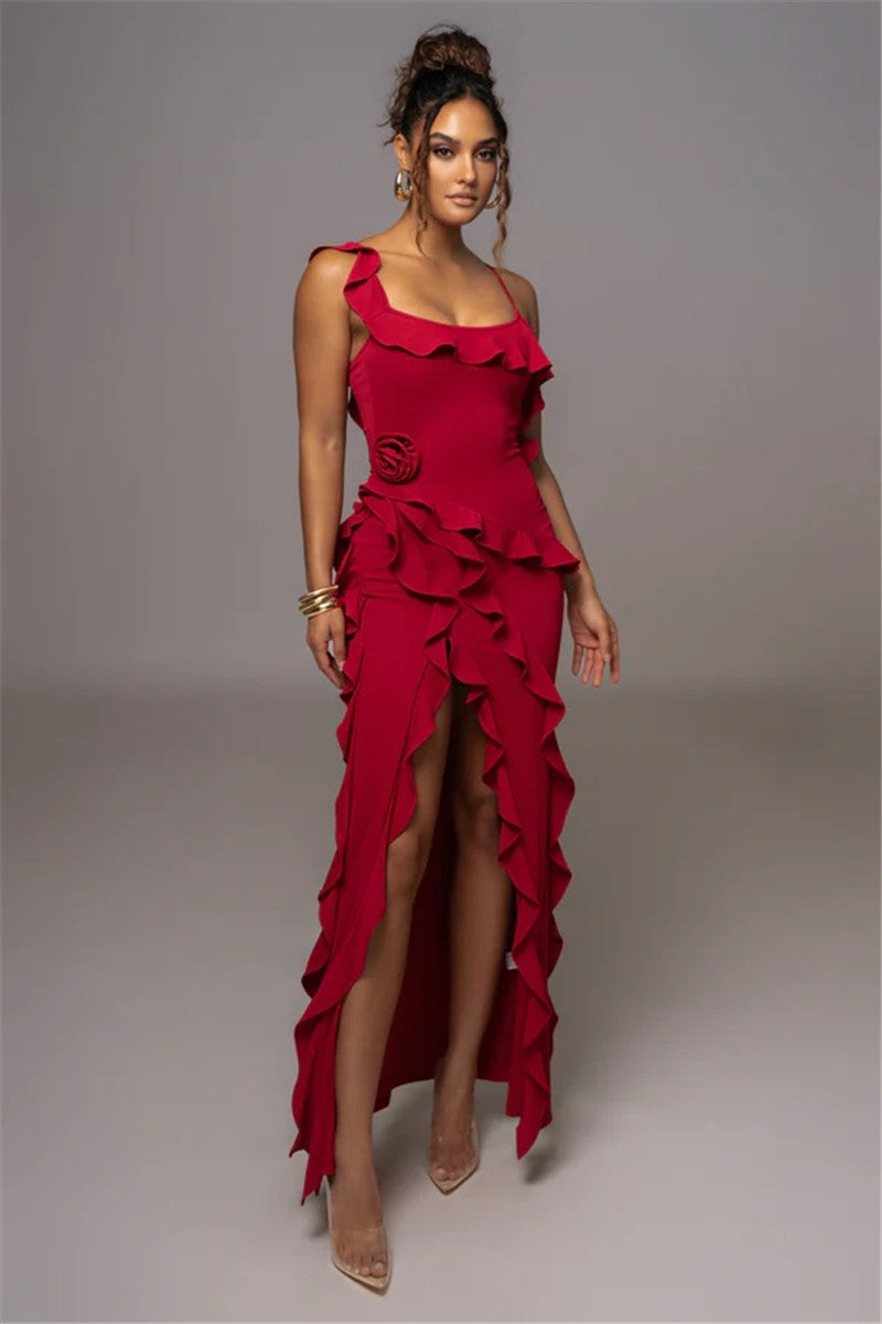 Tanya Ruffle Sexy Maxi Dress