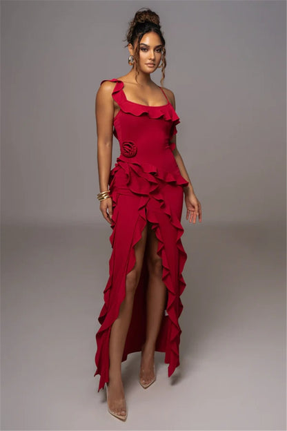 Tanya Ruffle Sexy Maxi Dress