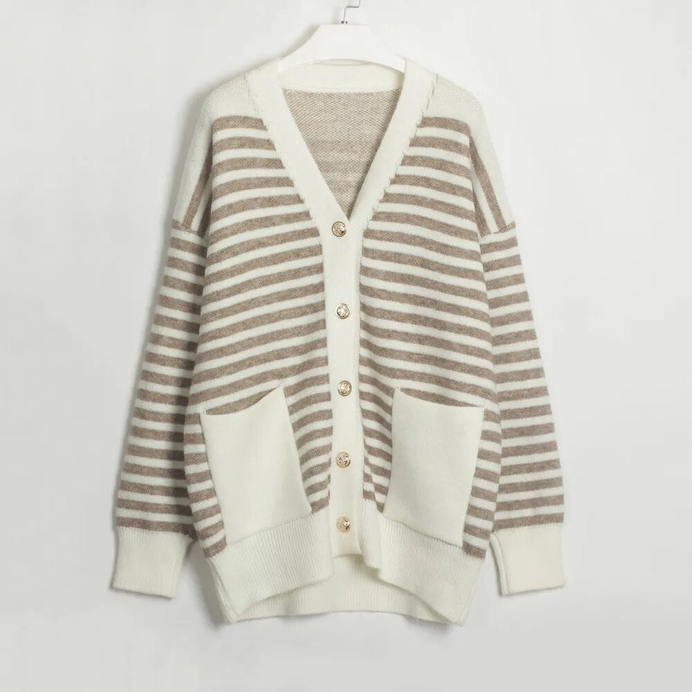 Pamela Cosy Fashion All-match Patchwork Style Women Sweater