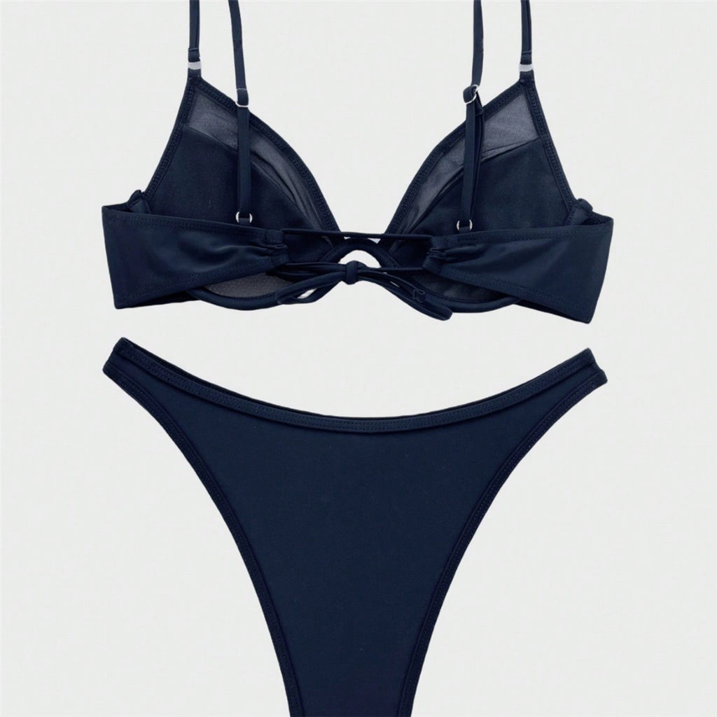 Stella Mesh Sheer Underwired High Leg Cut Bikini