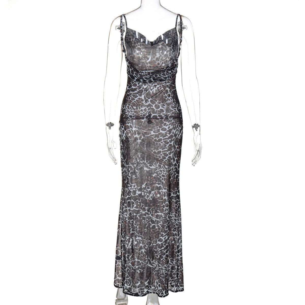 Rachel Leopard Print Slip Maxi Dress