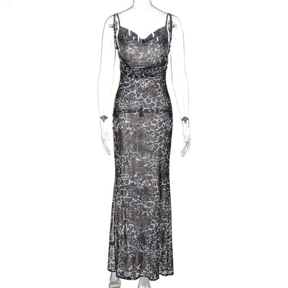 Rachel Leopard Print Slip Maxi Dress